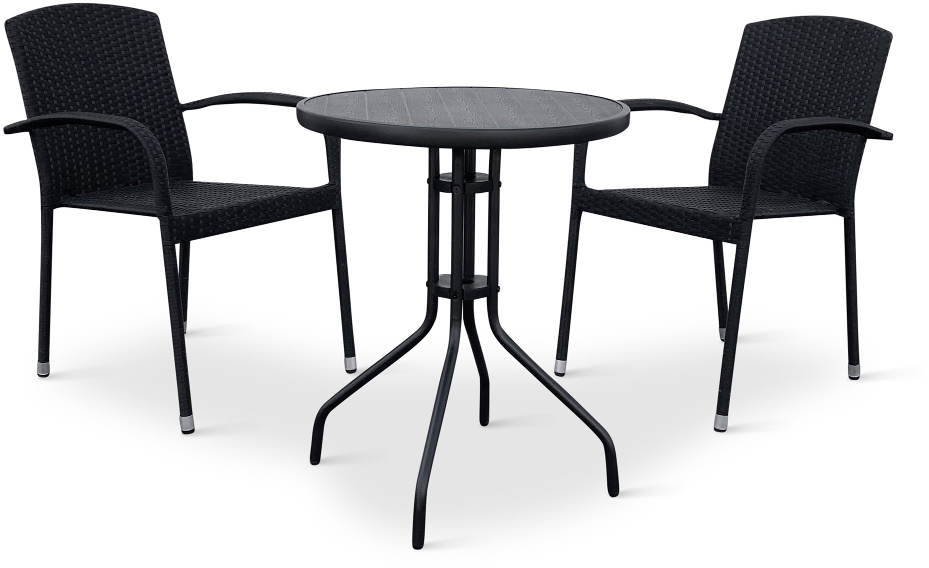 NOELA NINA/ROMA Balkonový set, ratan, 1 stůl + 2 židle