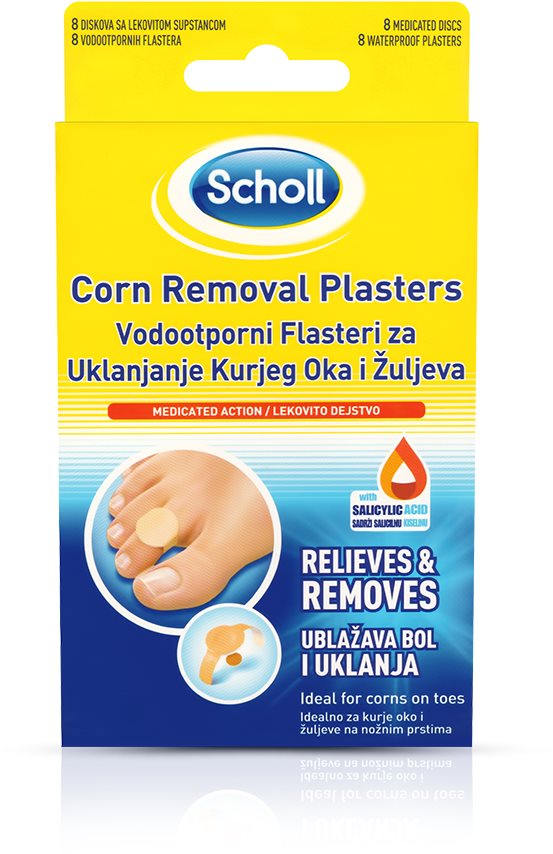 SCHOLL Na odstranění kuřího oka 8 ks polštářků + 8 ks náplastí