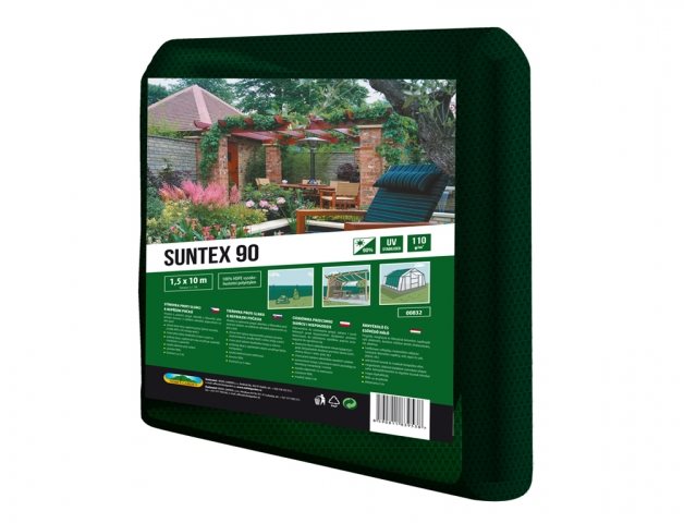 MILMAR Stínovka PE SUNTEX 90% s oky zelená, 1,5 x 10 m