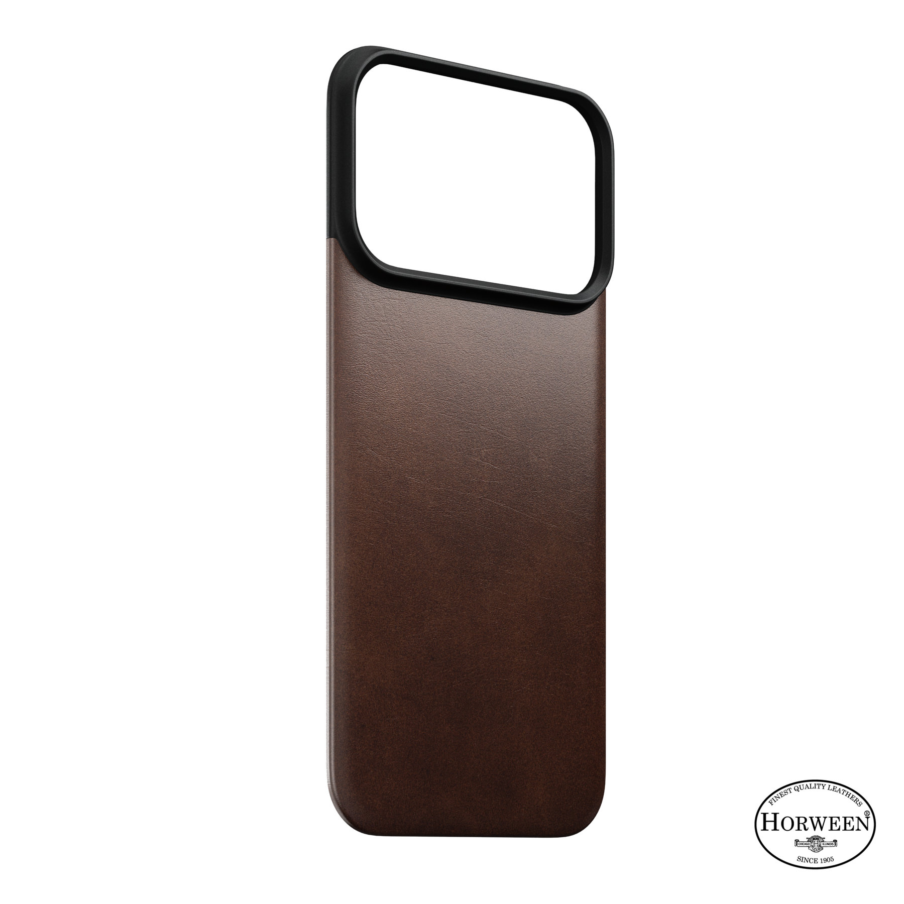 Nomad Magnetic Leather Back Rustic Brown (Horween) Magsafe iPhone 18 Pro/17 Pro
