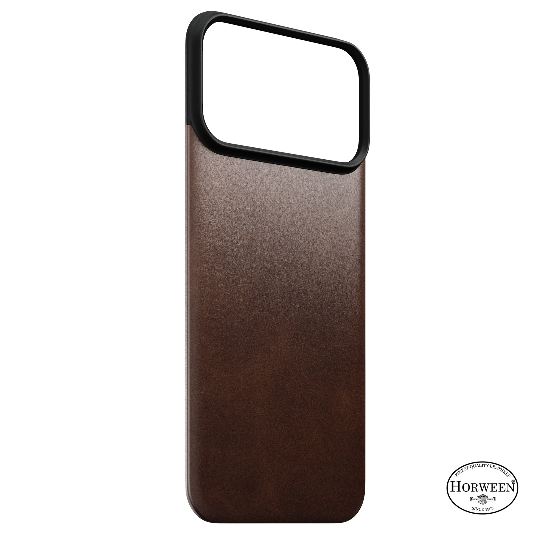 Nomad Magnetic Leather Back Rustic Brown (Horween) Magsafe iPhone 18 Pro Max/17 Pro Max