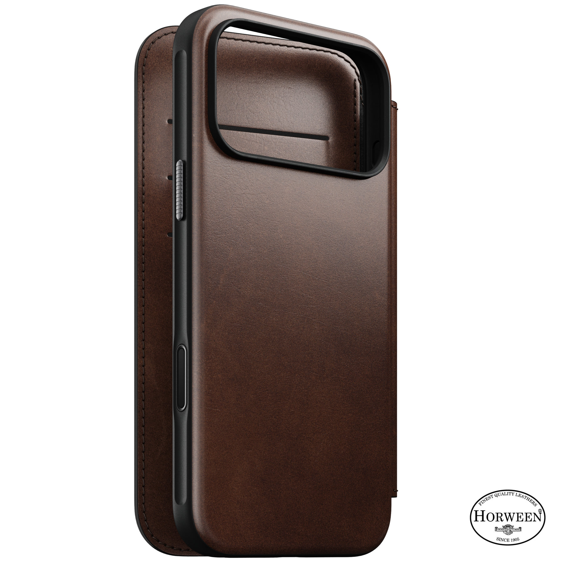 Nomad Modern Leather Folio Rustic Brown (Horween) iPhone 18 Pro Max/17 Pro Max