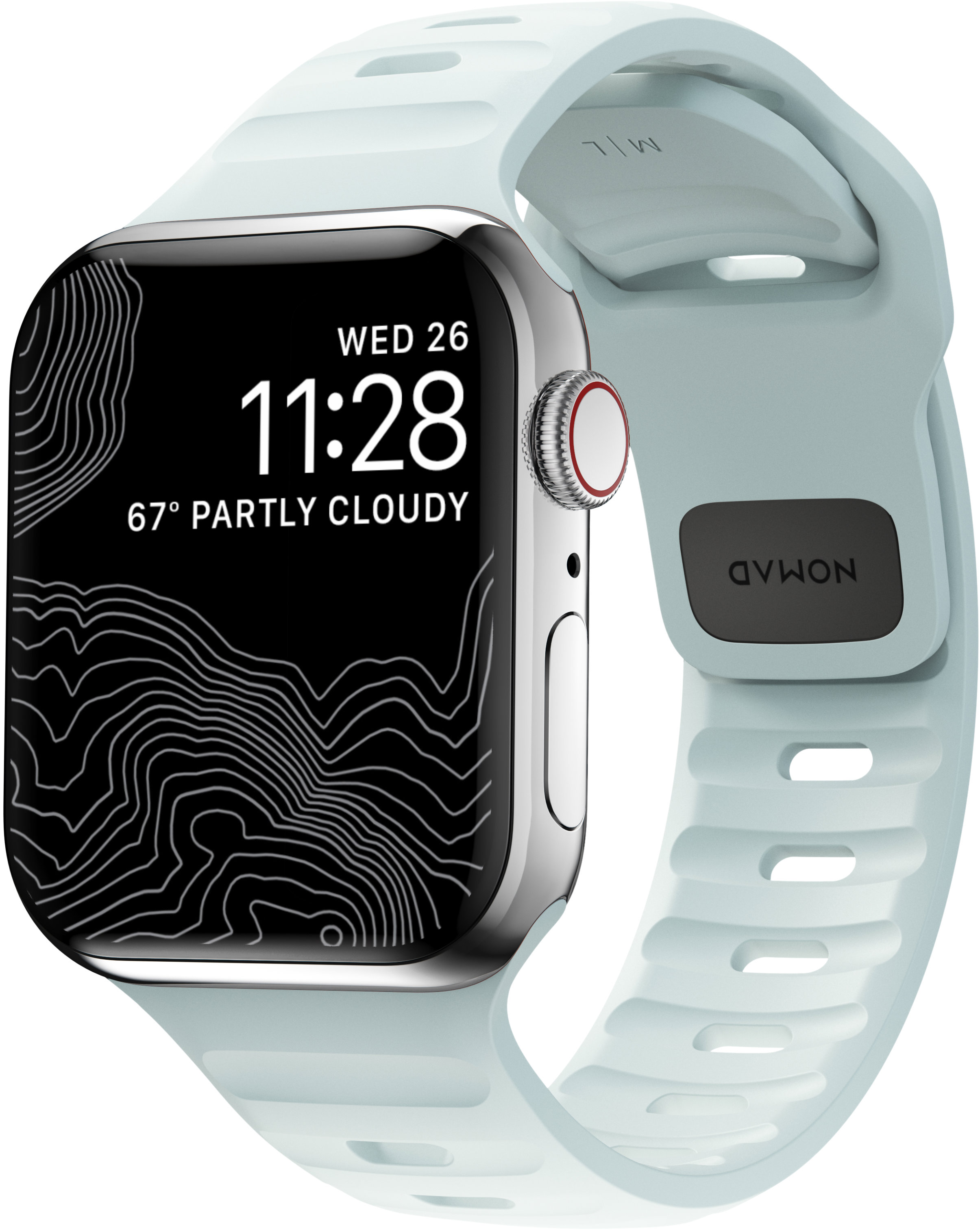 Nomad Sport Strap Ice Blue Glow - Apple Watch 42mm/41mm/40mm/38mm