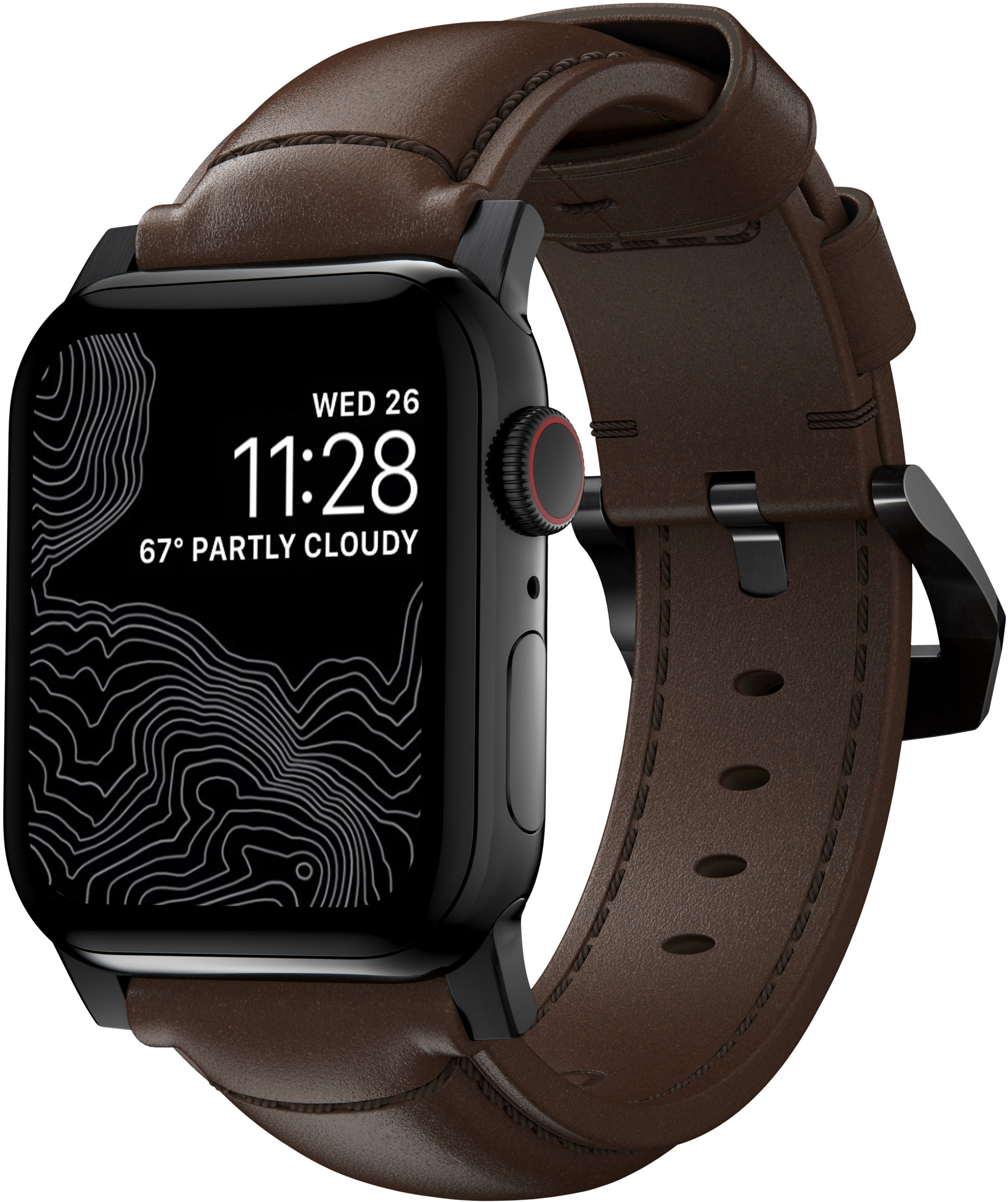 Nomad Traditional Band Black Hardware/Rustic Brown AW Ultra 2/1 (49mm) 9/8/7 (45mm)/6/SE/5/4 (44m)