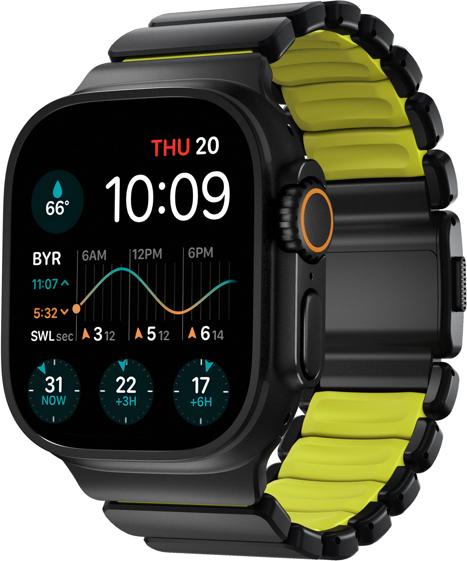 Nomad Stratos Band AW 45/46/49mm Black Titanium Volt FKM