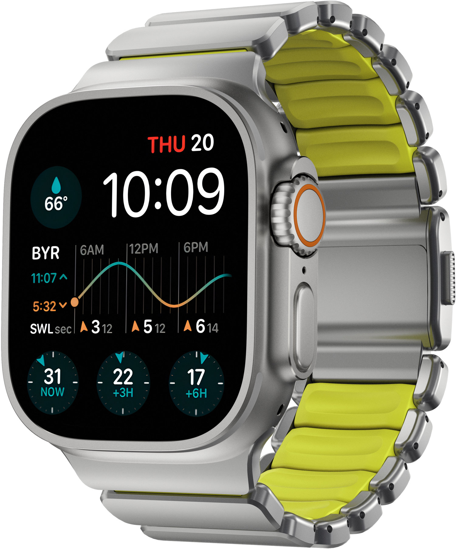 Nomad Stratos Band AW 45/46/49mm Natural Titanium Volt FKM