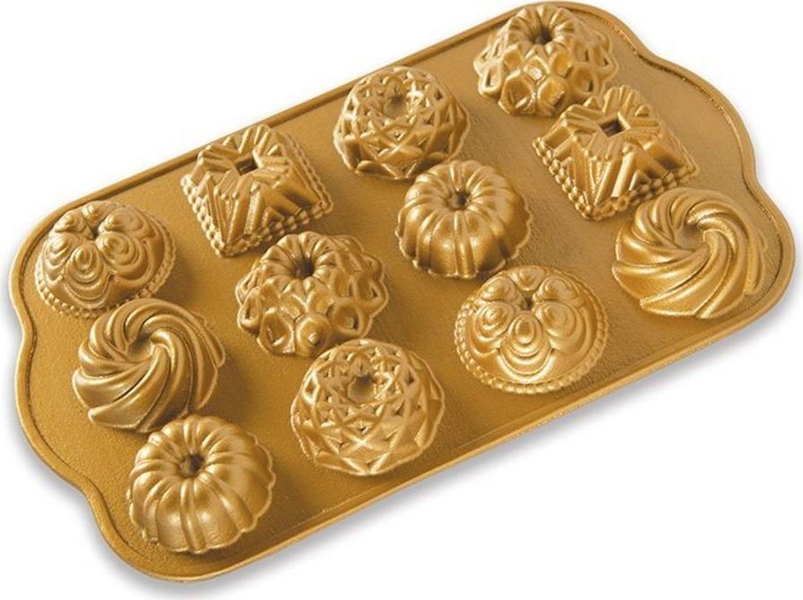 NW Mini bábovky Premium gold plát s 12 formičkami 1,2 cup zlatá