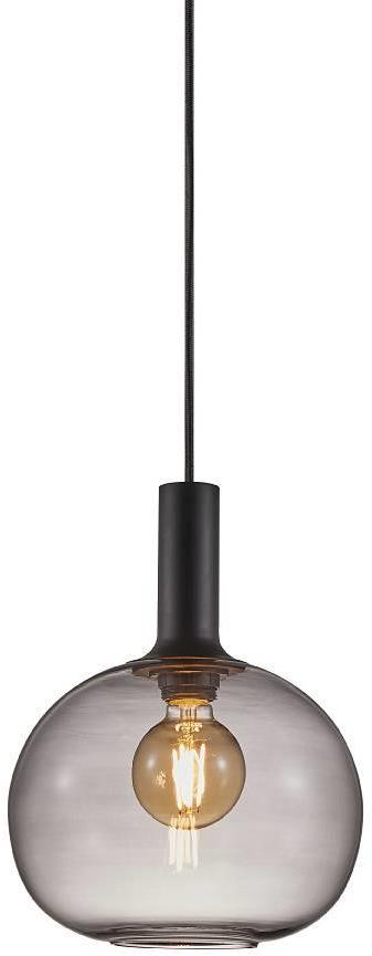 Nordlux Alton závěsné svítidlo z kouřového skla, 250 × 330 mm, 60 W, černé