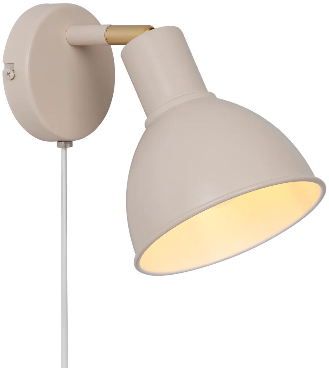 Nordlux Nástěnná lampička Pop, 155 × 200 mm, E27, 18 W, béžová