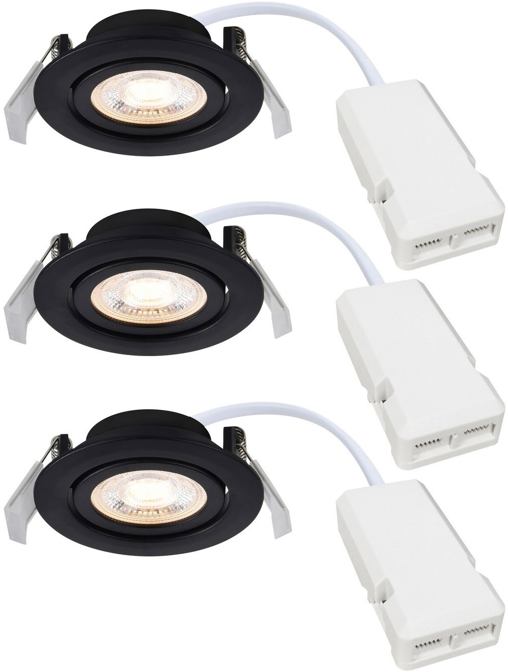 NORDLUX Vestavná bodovka Monolo, černá, tři kusy