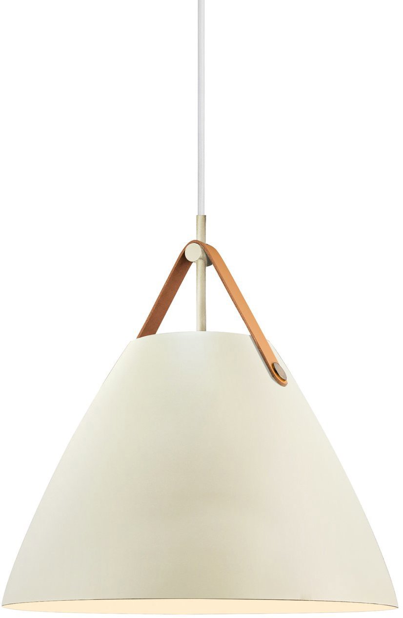 NORDLUX Designový lustr s koženým popruhem Strap, průměr 270 × 270 mm, 40 W, bílý