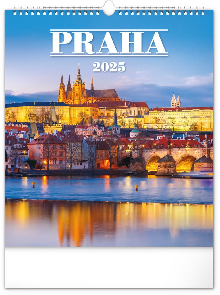NOTIQUE Nástěnný kalendář Praha 2025, 30 × 34 cm