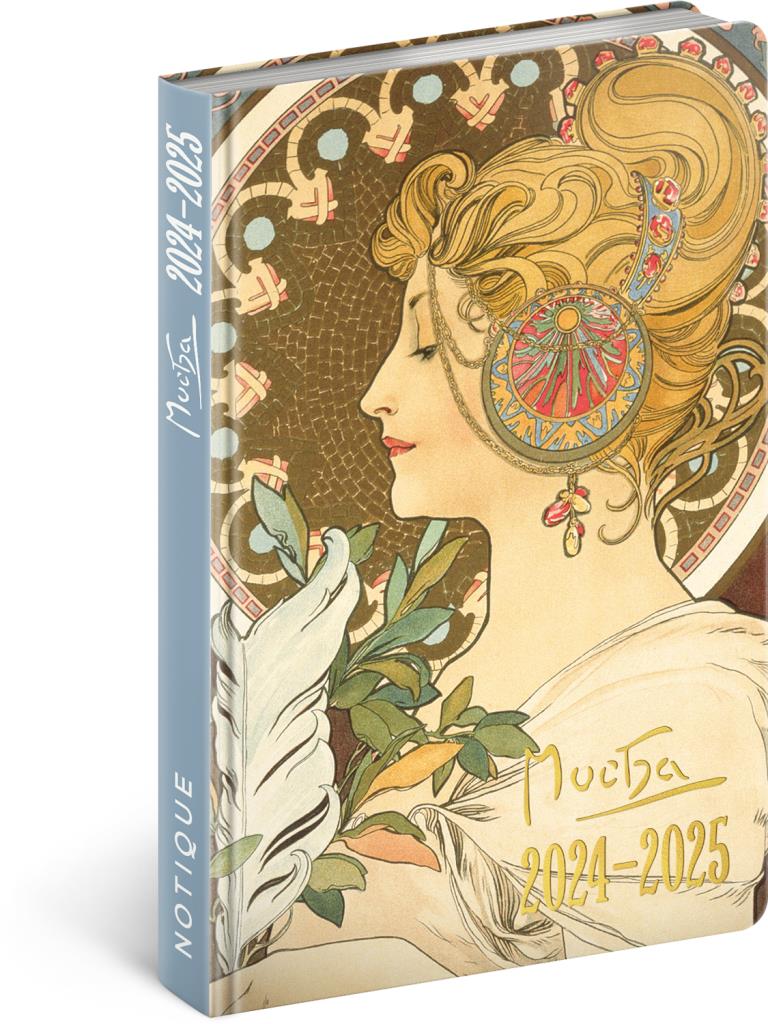 NOTIQUE 18 měsíční diář Petito – Alfons Mucha 2024/2025, 11 × 17 cm