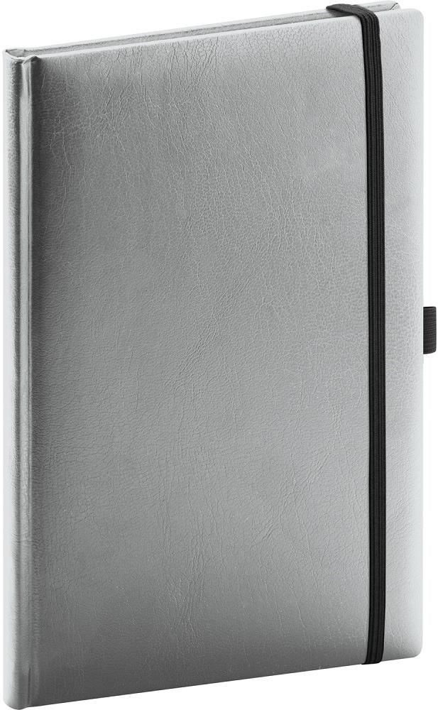 Notique Notes Balacron, stříbrný linkovaný zápisník, 15 × 21 cm.