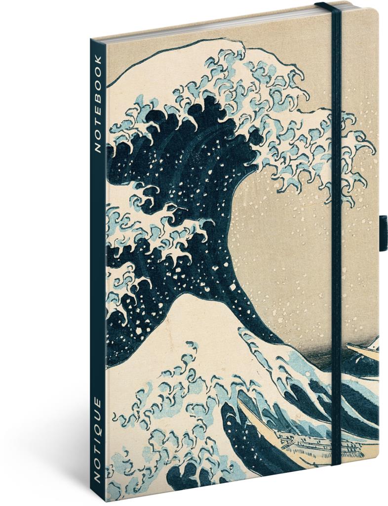 NOTIQUE Notes Katsushika Hokusai, linkovaný, 13 × 21 cm