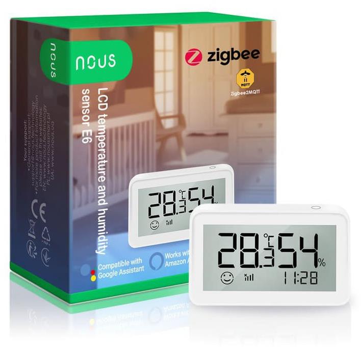 Nous E6 LCD Zigbee Smart teplotní a vlhkostní senzor