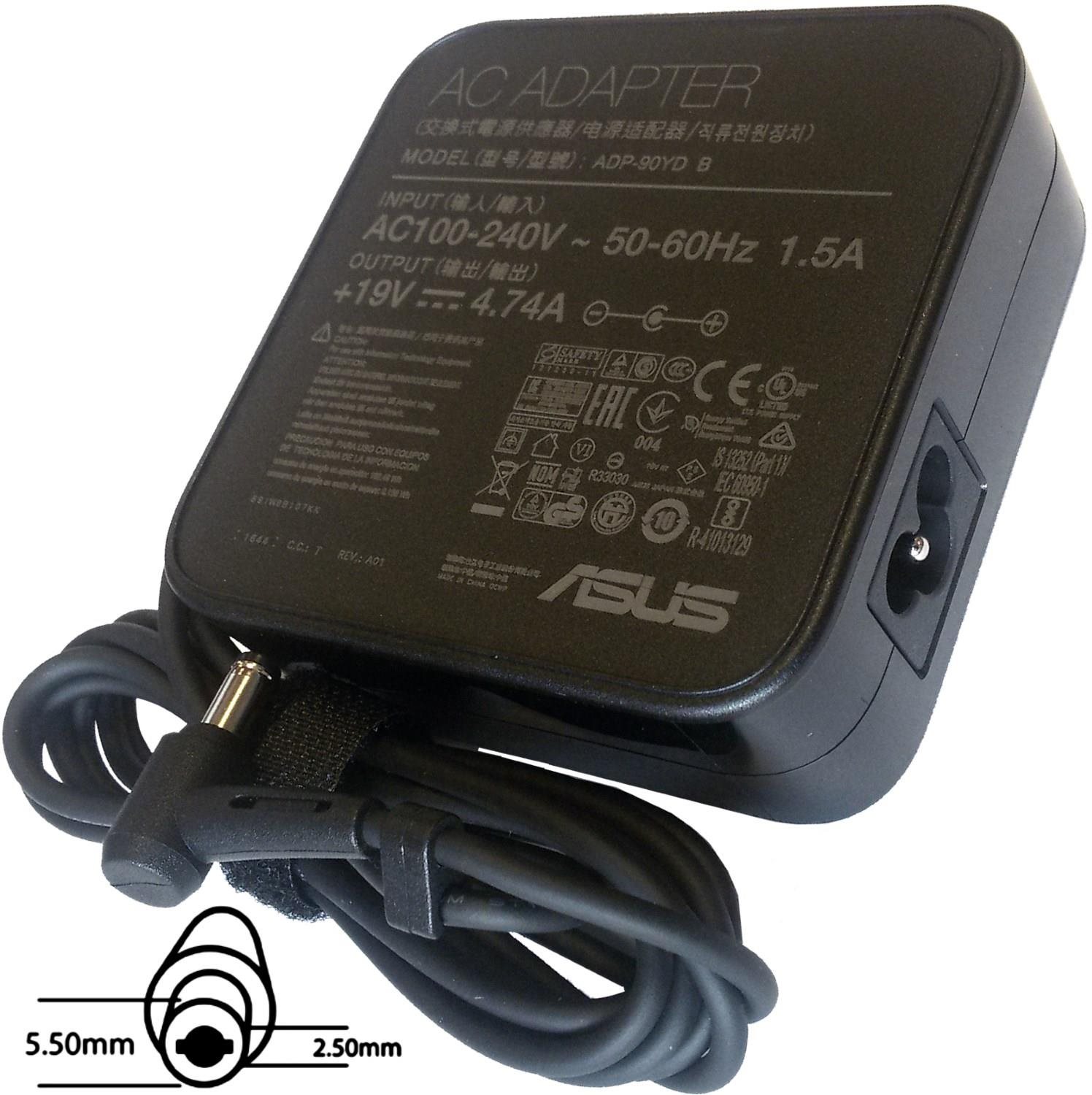 ASUS 90W 19V 3P W/O CORE (5.5PHI) (konektor 5,50/2,50 mm)