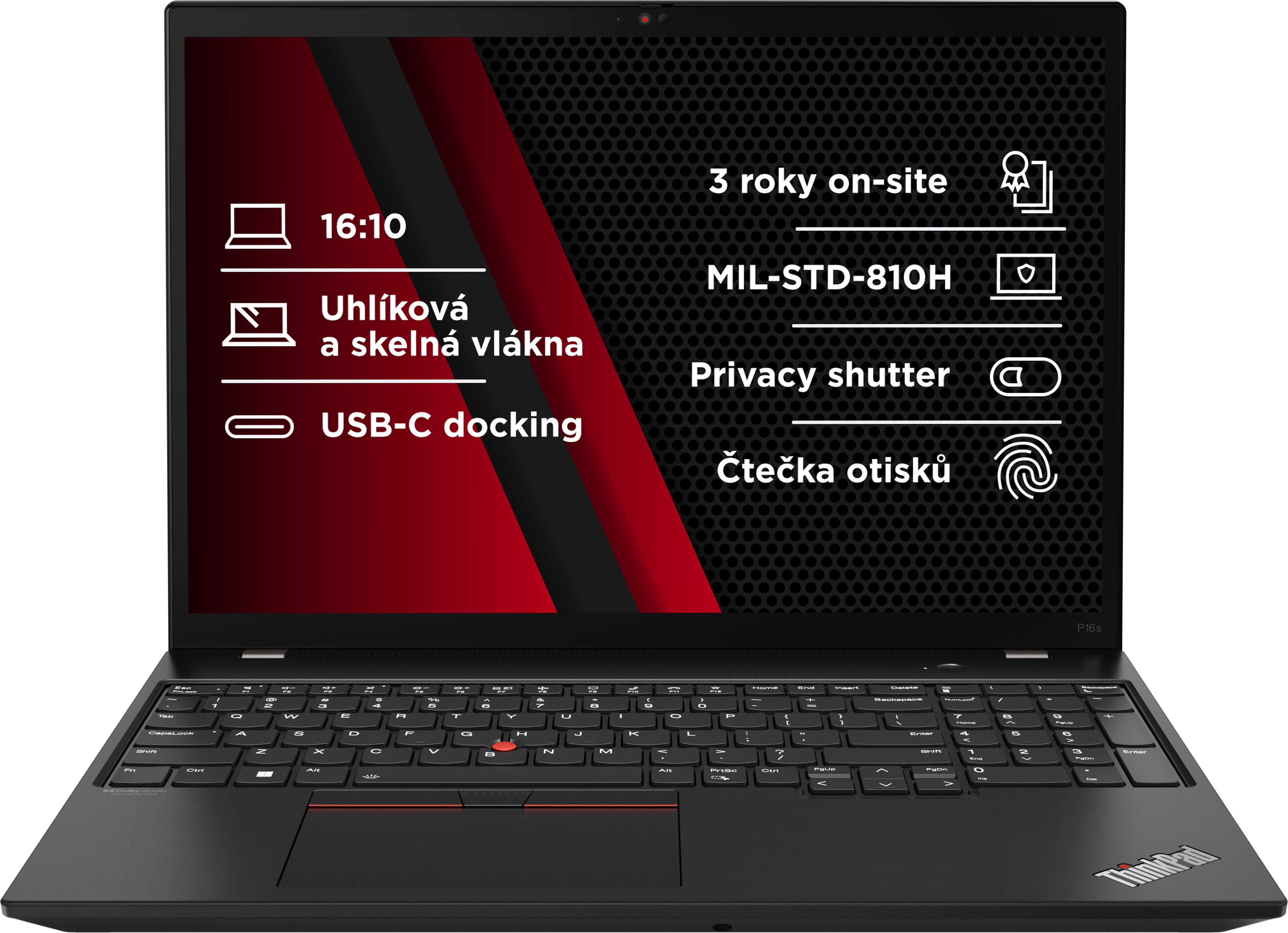 Lenovo ThinkPad P16s Gen 2 v černé barvě Villi Black