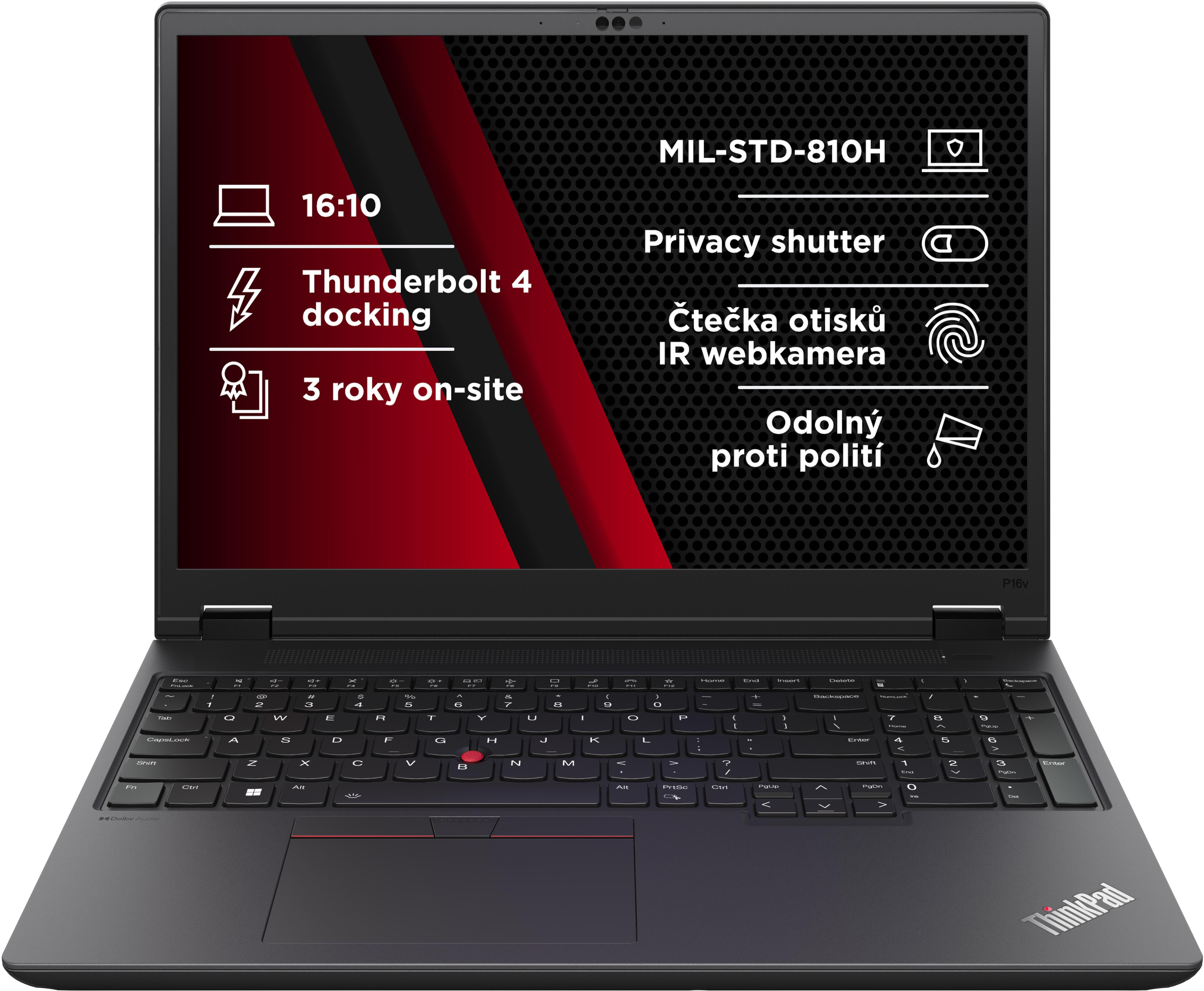 Lenovo ThinkPad P16v Gen 2 Black - výkonný profesionální notebook