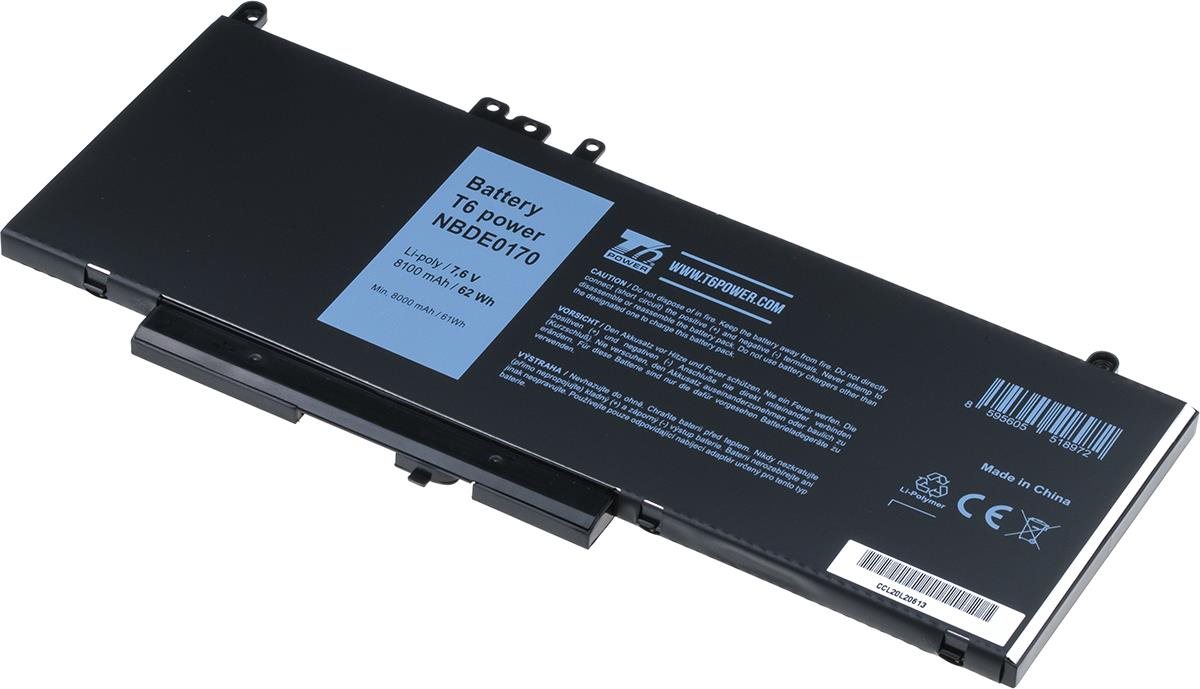 T6 Power pro Dell Latitude 14 E5470, Li-Poly, 7,6 V, 8100 mAh (62 Wh), černá