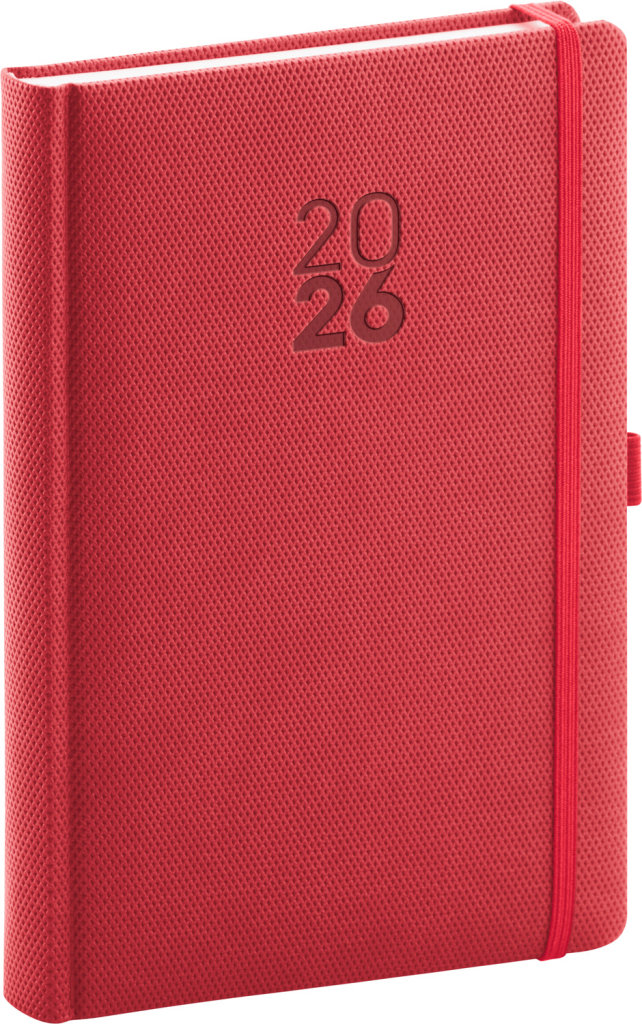 NOTIQUE Diamante 2026 denní, červený, 15 x 21 cm
