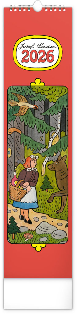 NOTIQUE nástěnný kalendář Josef Lada 2026, 12 x 48 cm