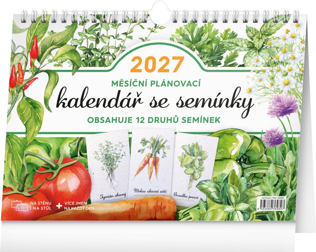 NOTIQUE měsíční plánovací se semínky 2027, 30 × 21 cm