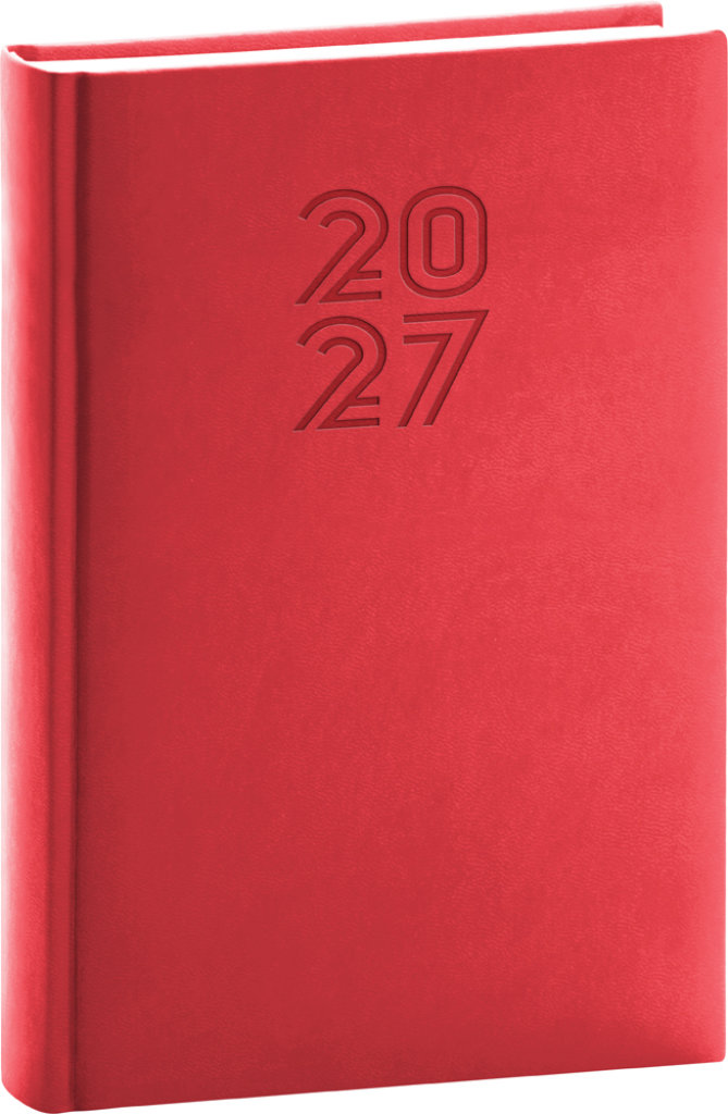 NOTIQUE denní Aprint 2027, červený, 15 × 21 cm