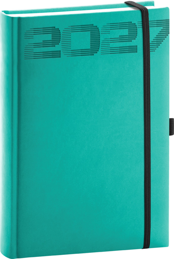 NOTIQUE denní Aprint Top 2027, tyrkysový, 15 × 21 cm
