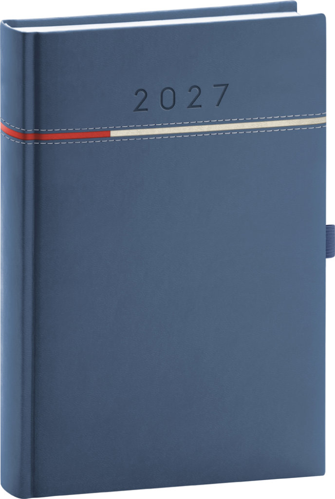 NOTIQUE denní Tomy 2027, modro-červený, 15 × 21 cm