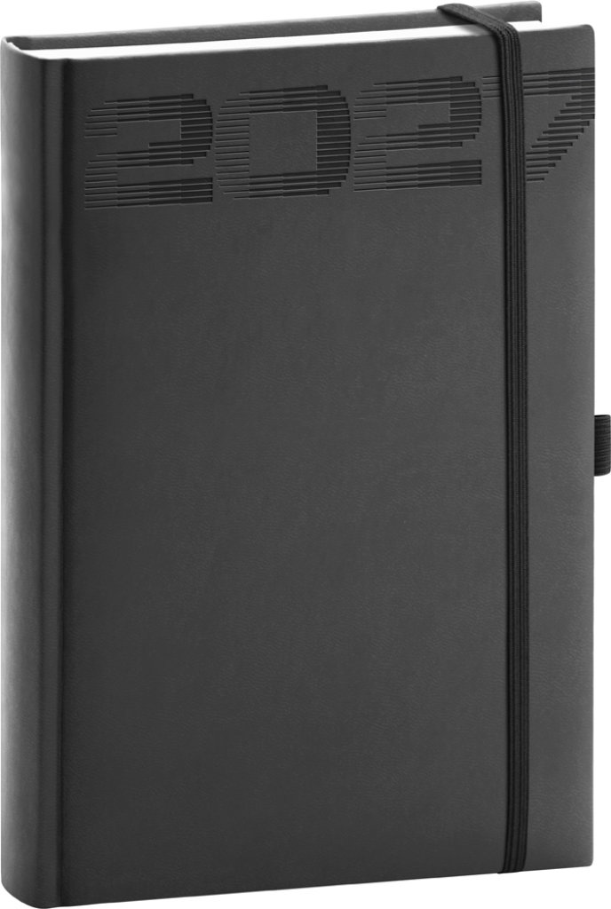 NOTIQUE denní Aprint Top 2027, černý, 15 × 21 cm