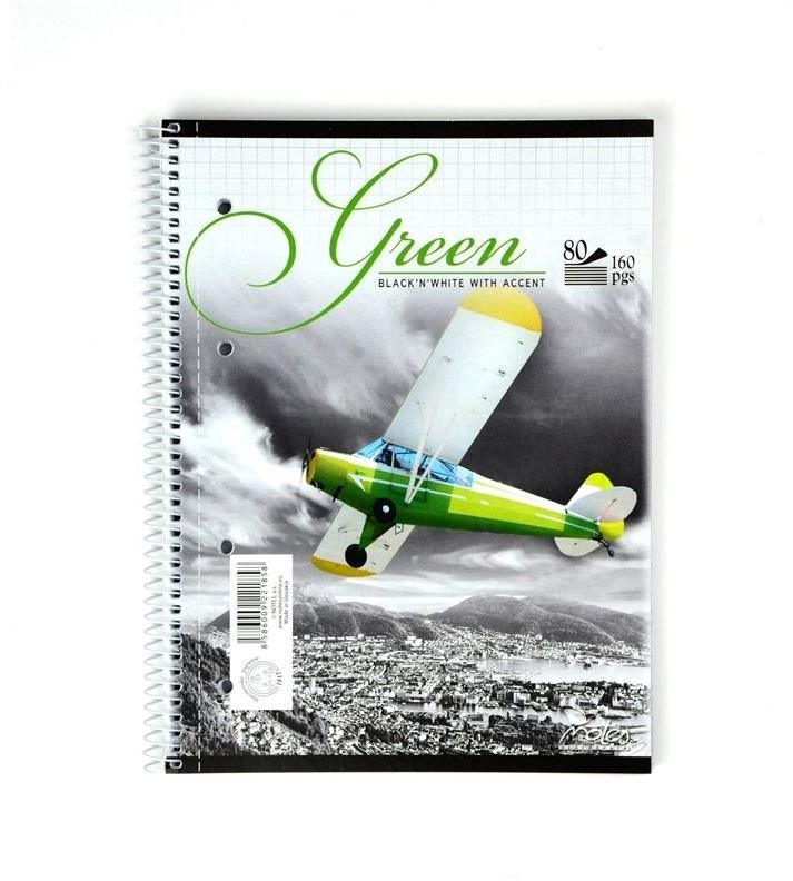 Notes A5, 80 listů, se spirálou na straně, čtverečkovaný