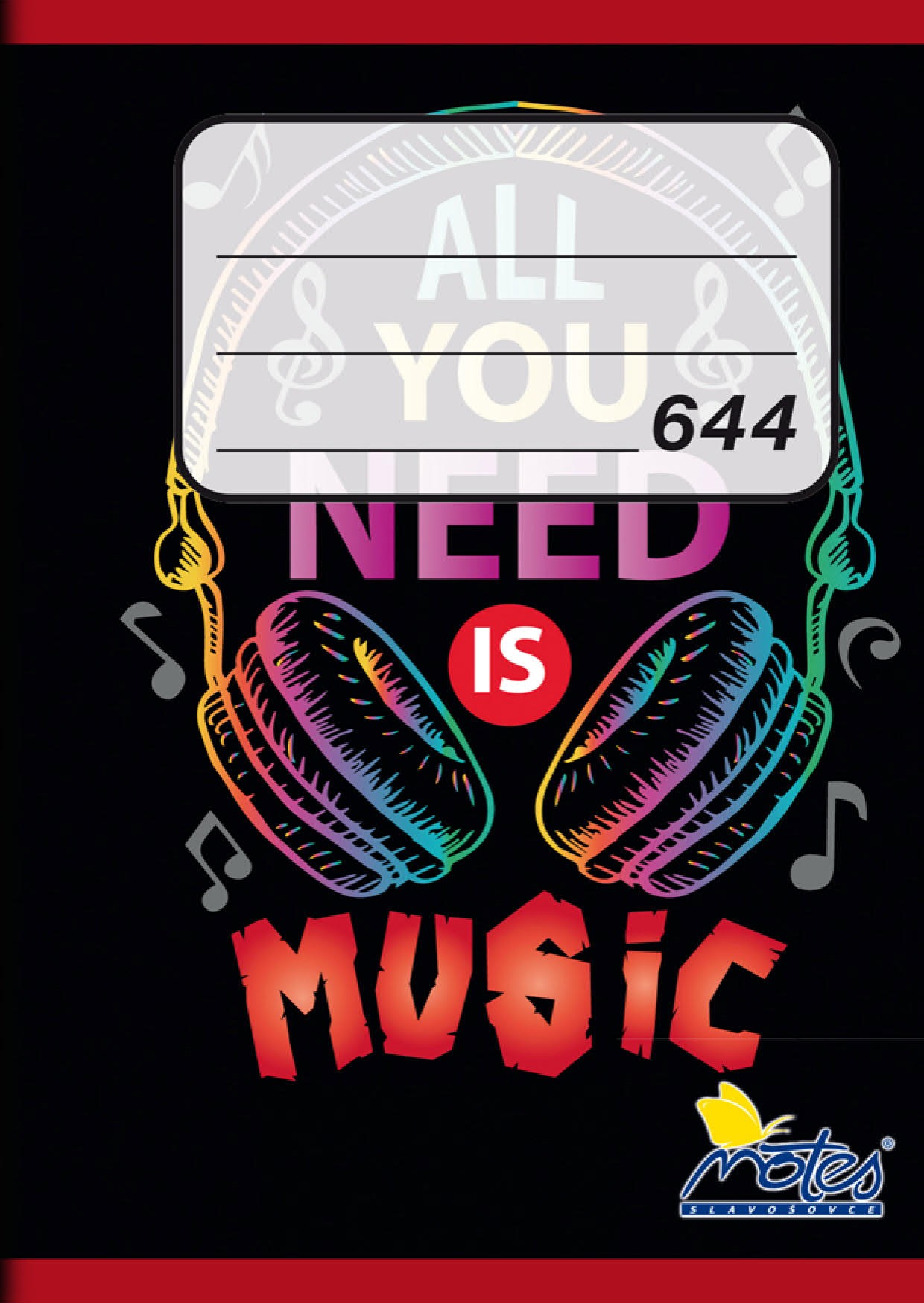 Sešit Notes č. 644, A6, 40 listů, linkovaný, náhodný motiv