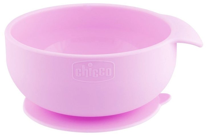 CHICCO Miska silikonová s přísavkou růžová 6m+