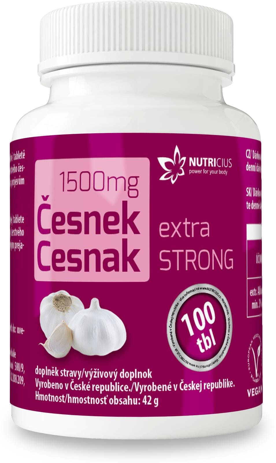 Nutricius Česnek extra strong 1500 mg 100 tablet