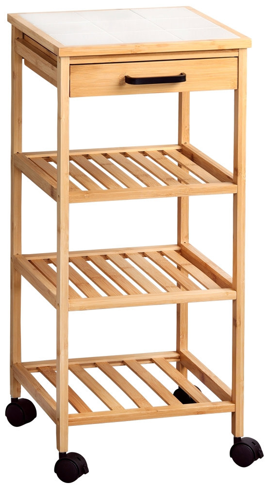 Kesper Bambusový kuchyňský vozík 34 × 34 × 73 cm