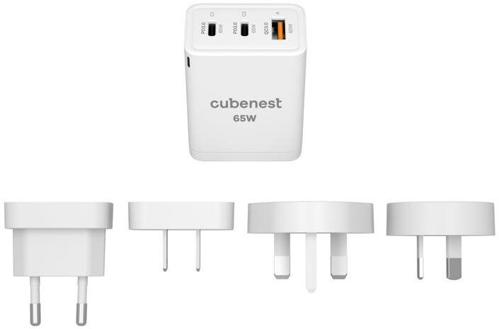 Cubenest Cestovní PD GaN Adaptér 65W S3D1