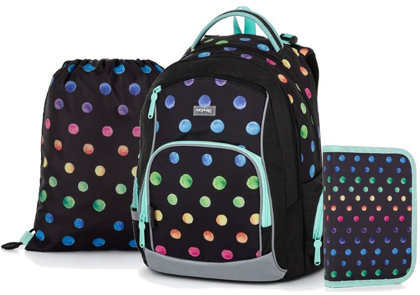 OXYBAG Oxy Go Dots, 3dílný školní set s moderním designem