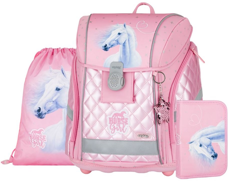 OXYBAG školní set 3 ks PREMIUM LIGHT Kůň Romantic