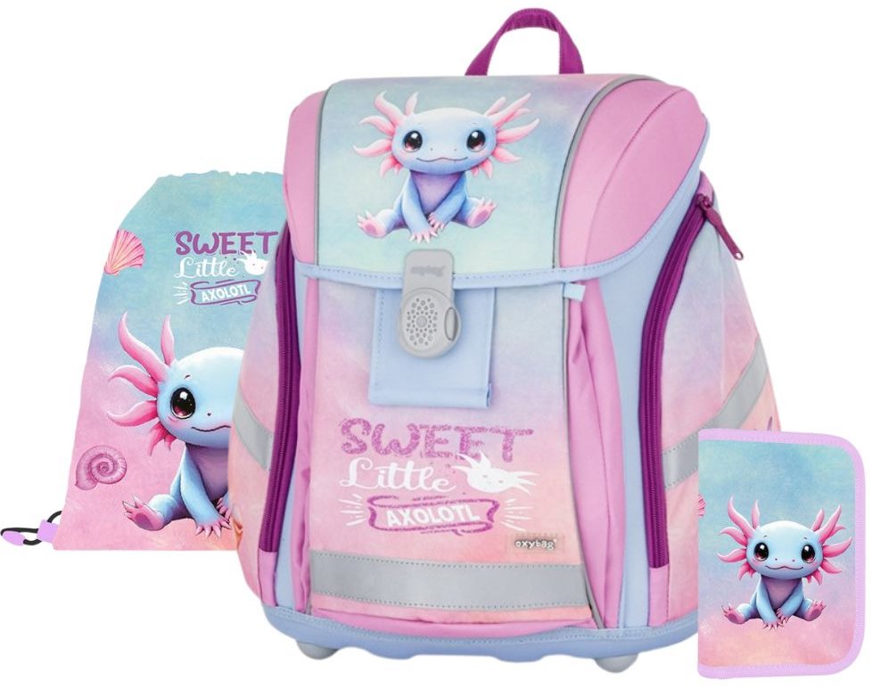 OXYBAG Školní set 3 ks PREMIUM LIGHT Axolotl