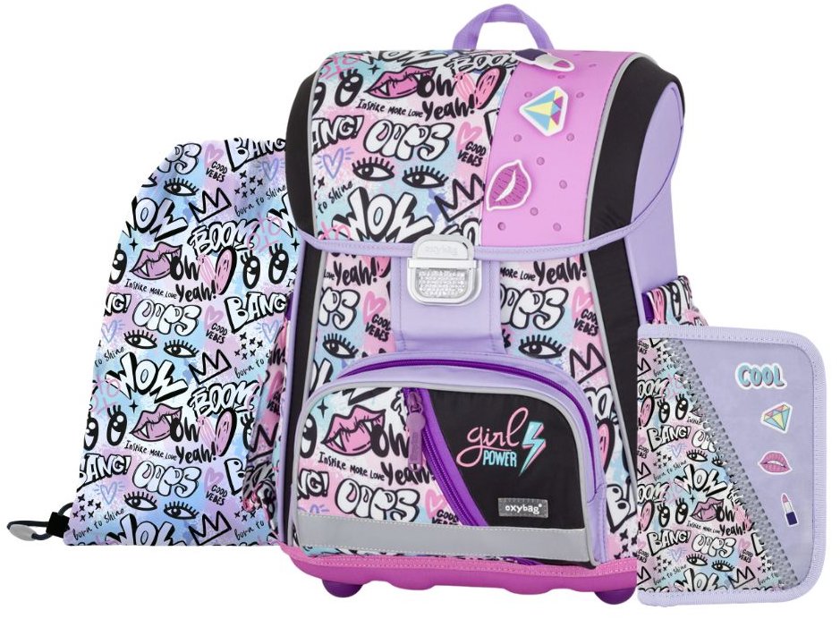 OXYBAG Školní set 3 ks PREMIUM Funny Girl