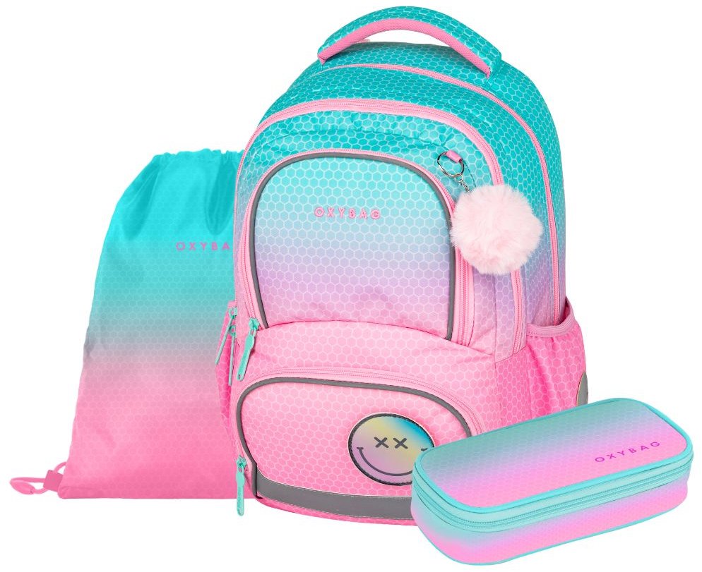 OXYBAG Školní set 3 ks OXY NEXT Ombre Pink