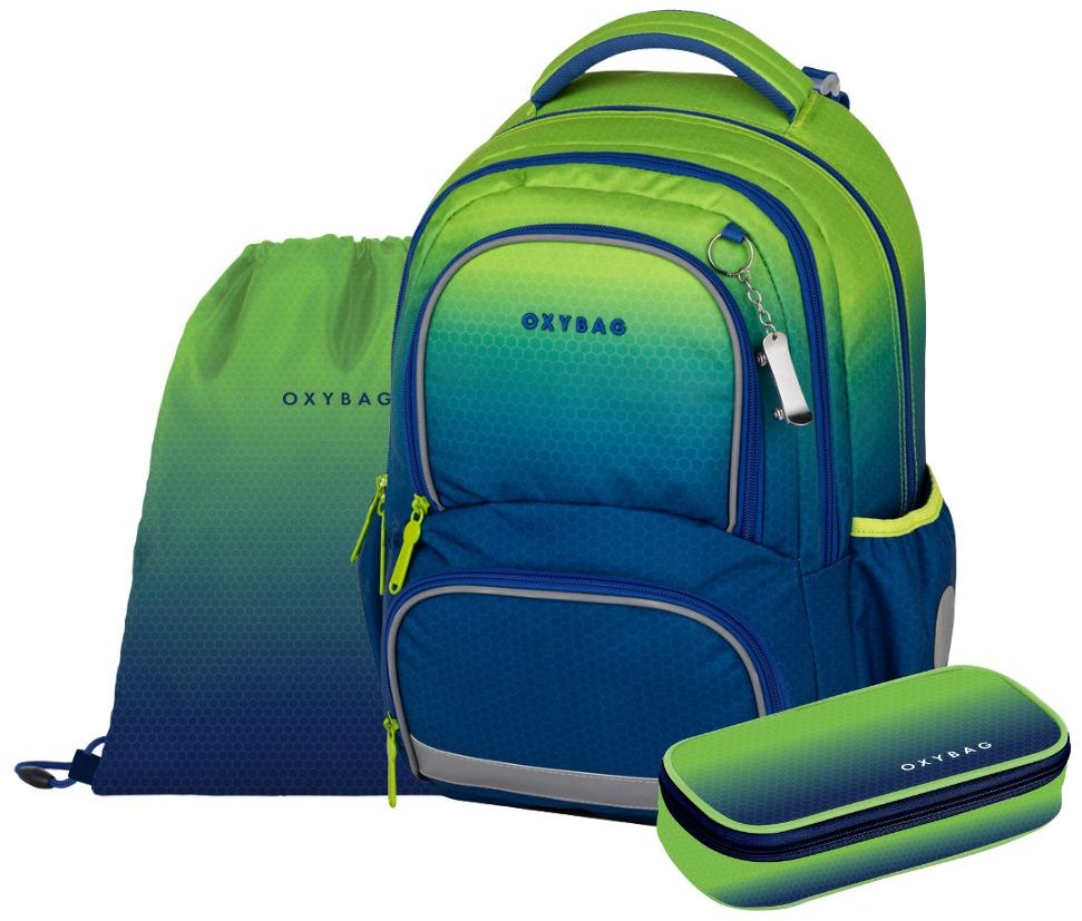 OXYBAG školní set 3 ks OXY NEXT Ombre Green