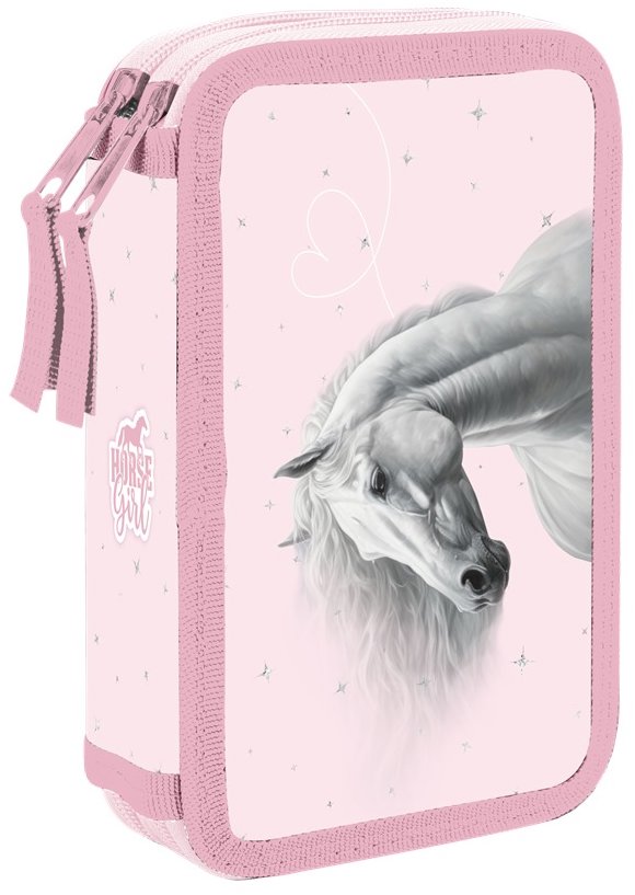 OXYBAG Penál 2patrový prázdný Kůň romantic
