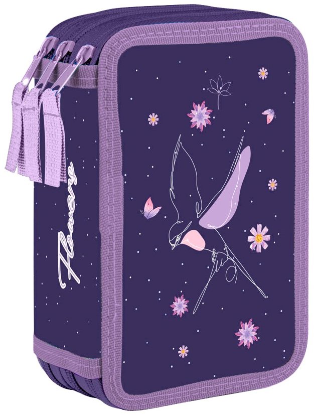 OXYBAG Penál 3patrový prázdný Flowers