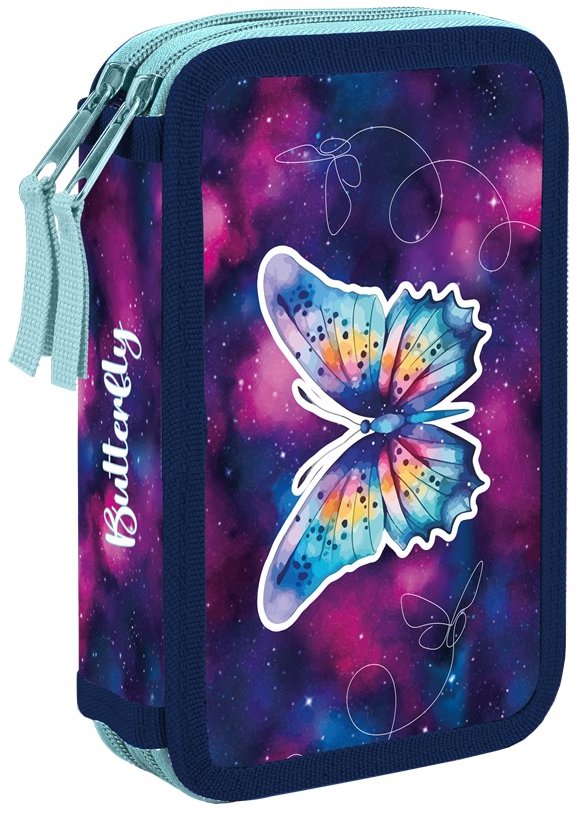 OXYBAG Penál 2patrový prázdný Motýl