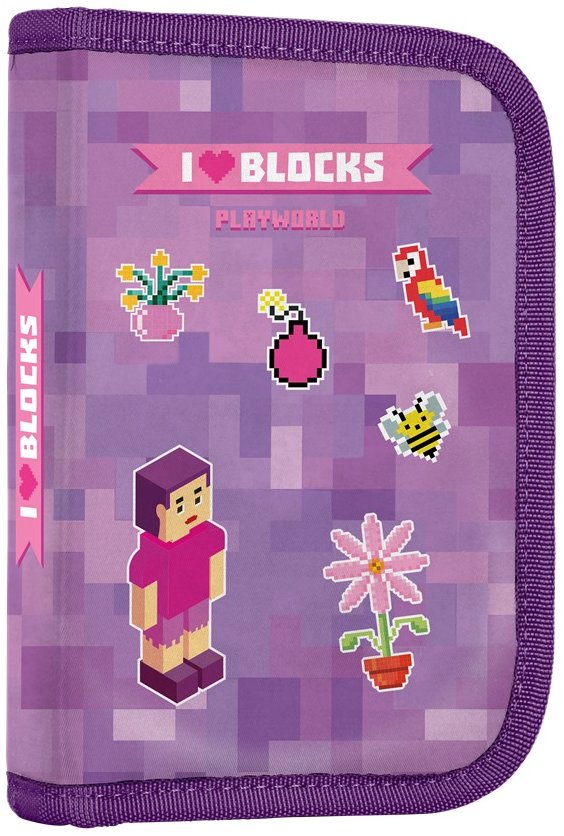 OXYBAG Penál 1patrový 2 chlopně, prázdný Playworld Girl