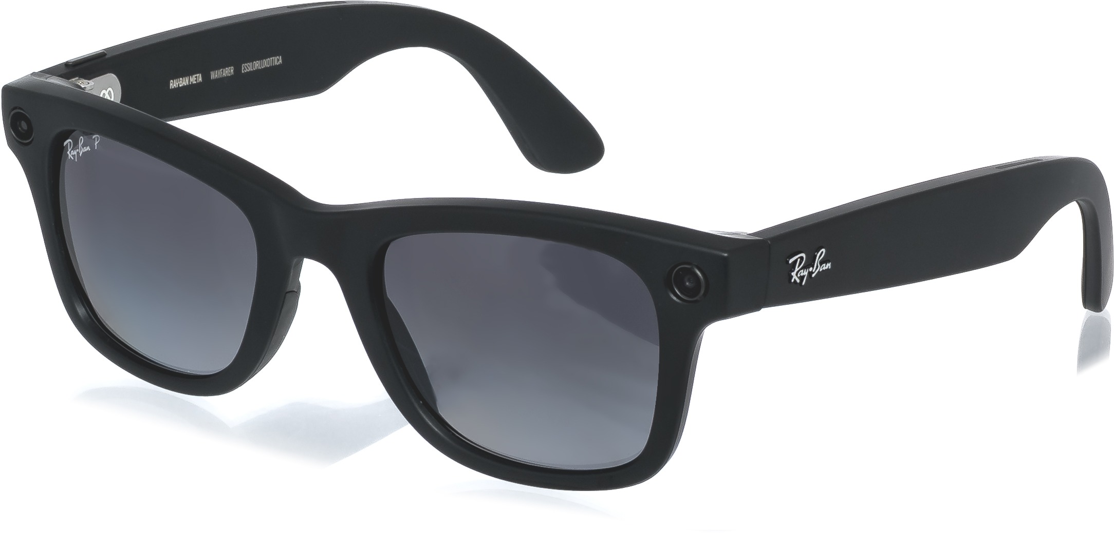 Meta RAY-BAN Meta Wayfarer (Standard) Smart Glasses - Matte Black, Polarized Gradient Graphite