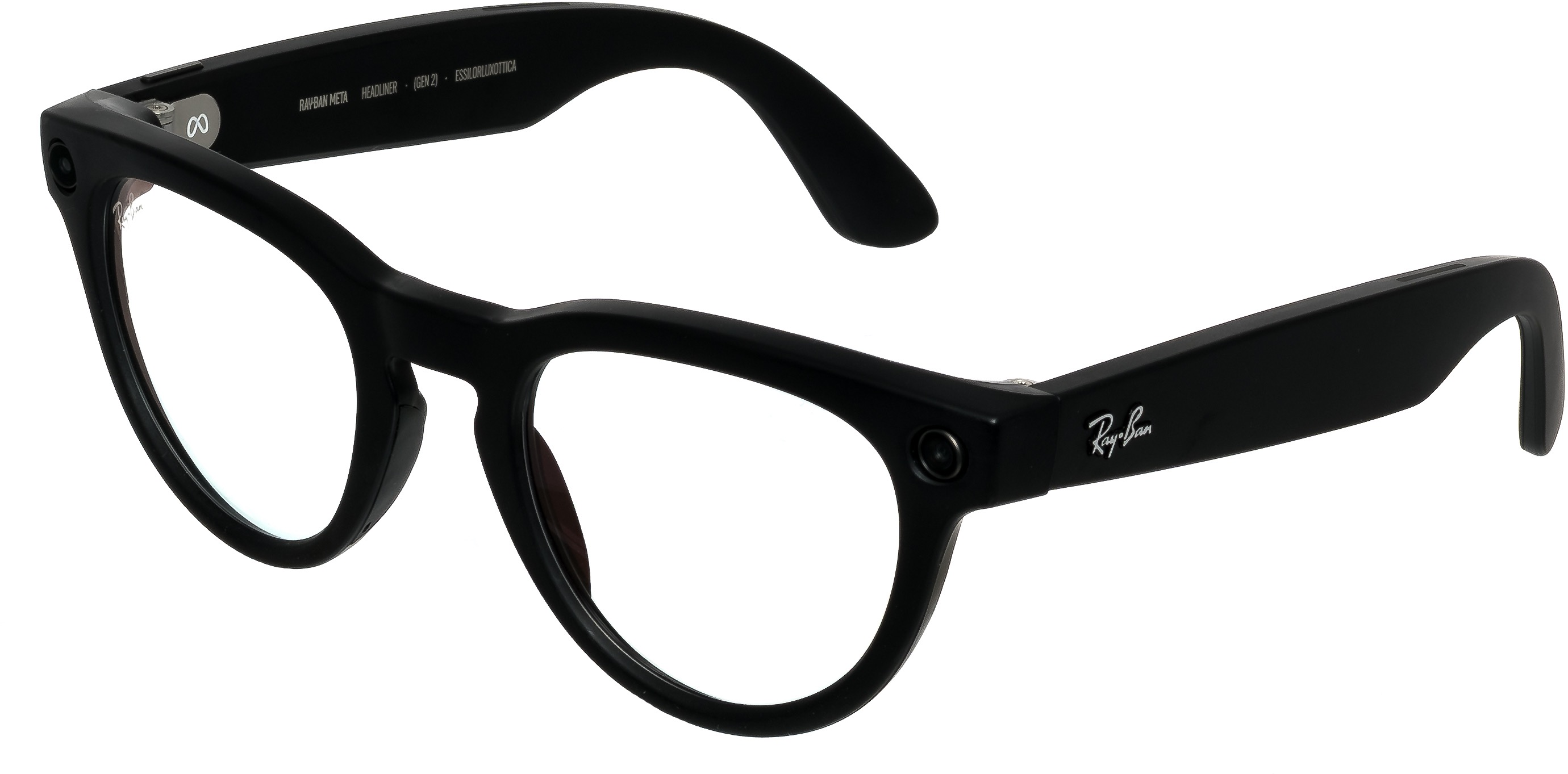 Meta RAY-BAN Meta Headliner (Standard) Smart Glasses (Gen 2) - Matte Black, Clear