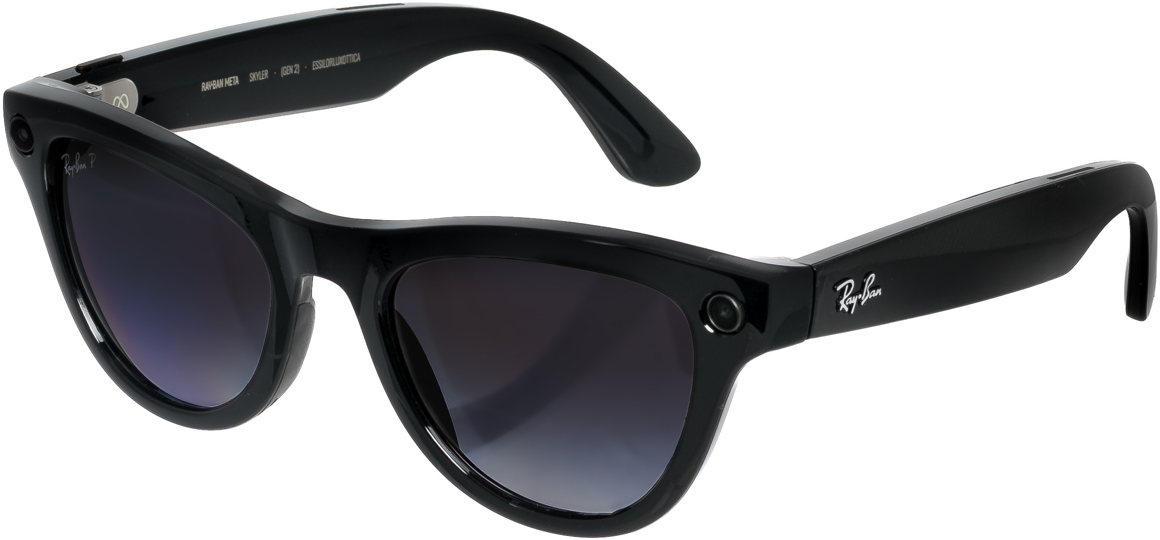 Meta RAY-BAN Meta Skyler (Standard) Smart Glasses (Gen 2) - Shiny Black, Grey Polarized Gradient